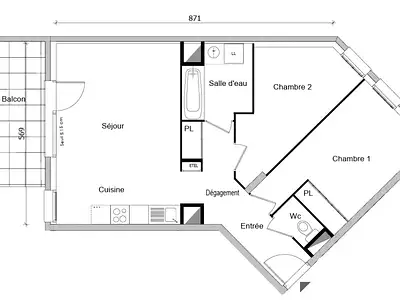 Appartement, 58,7 m²