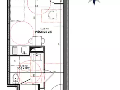 Appartement, 22,2 m²