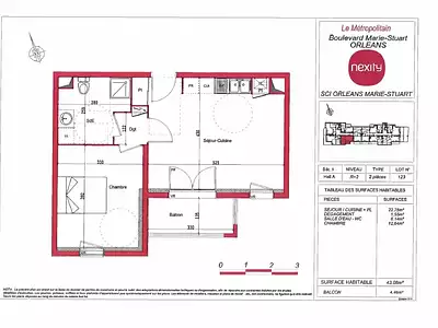 Appartement, 43,08 m²