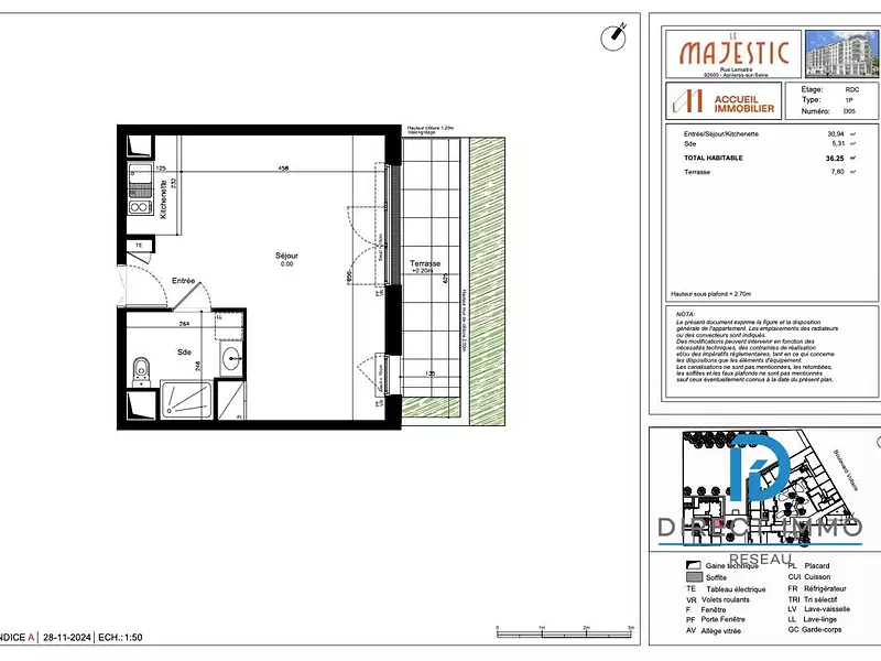 Appartement, 36,25 m²