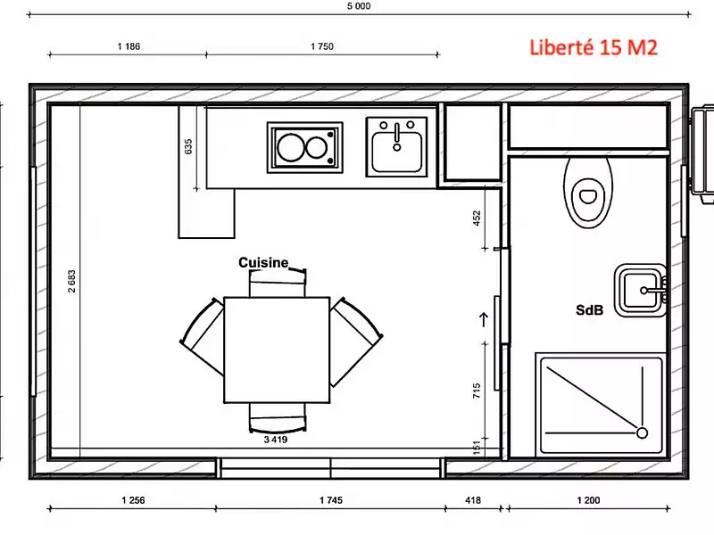 Maison, 15 m²