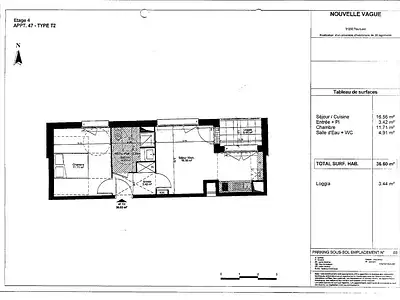 Appartement, 36 m²