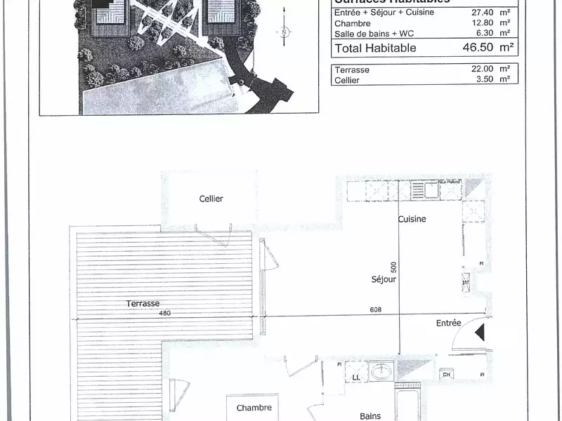 Appartement, 46,5 m²