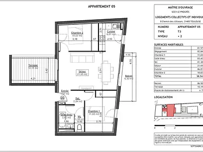 Appartement, 59 m²