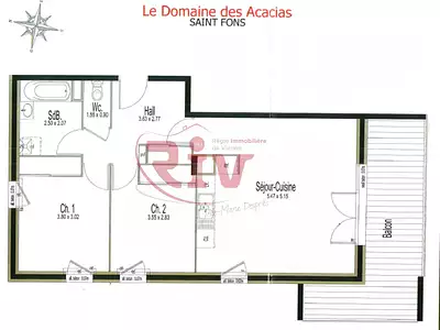 Appartement, 62,55 m²