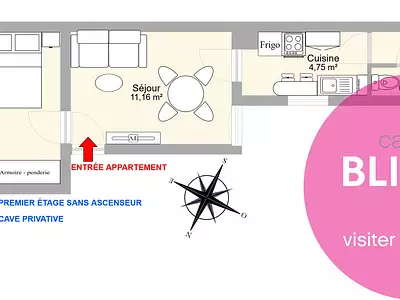 Appartement, 38 m²