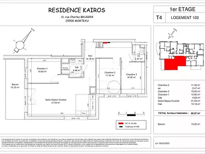 Appartement, 85,08 m²