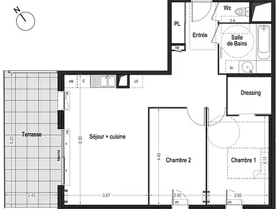 Appartement, 68,95 m²