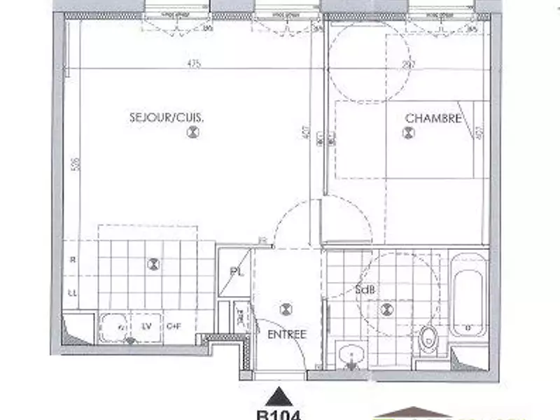 Appartement, 45,5 m²