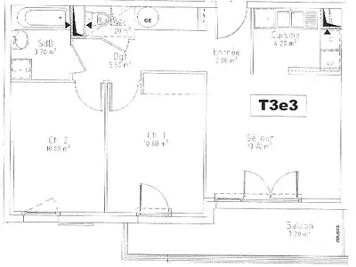 Appartement, 52 m²