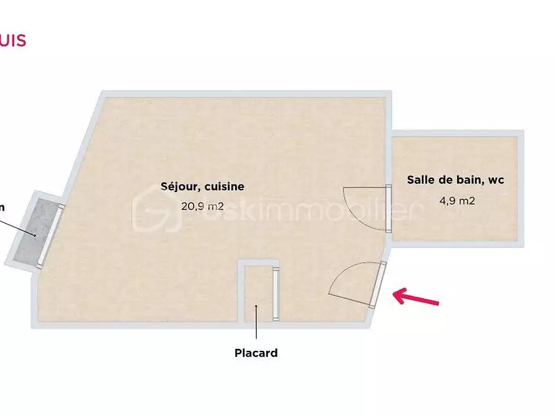 Appartement, 26 m²