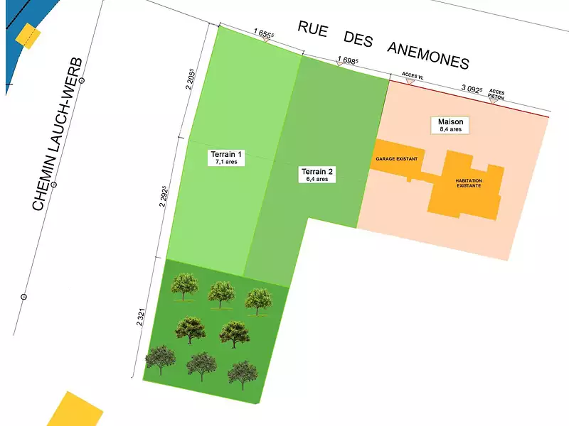 Terrain, 640 m²
