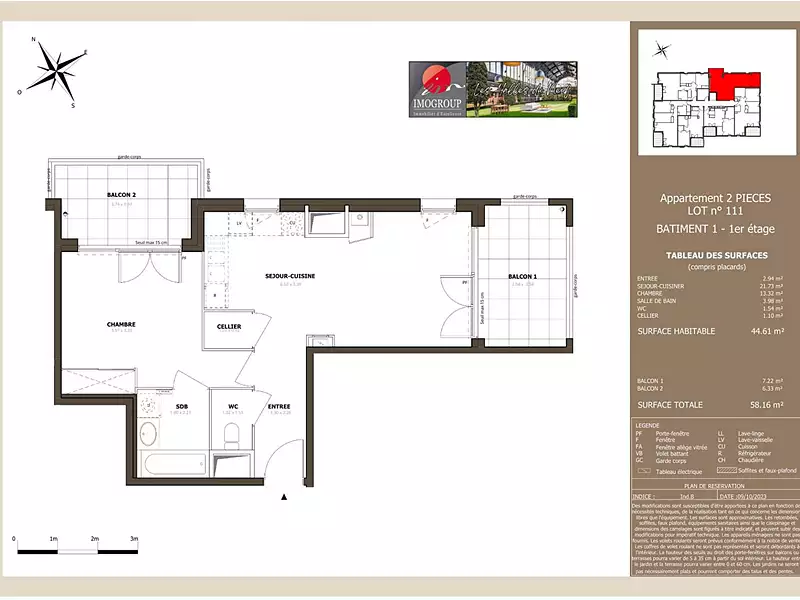 Appartement, 44,61 m²