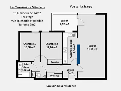 Appartement, 74,15 m²