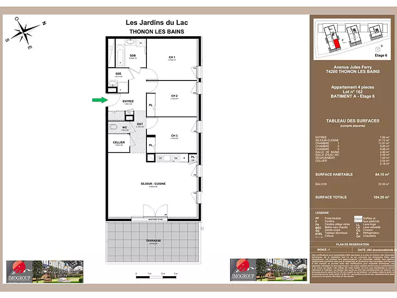 Appartement, 84,15 m²