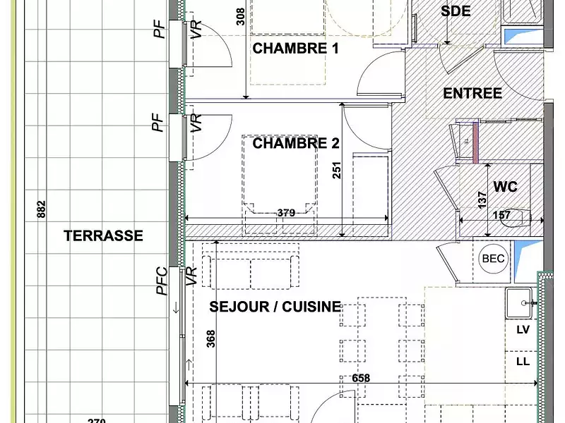 Appartement, 59,99 m²