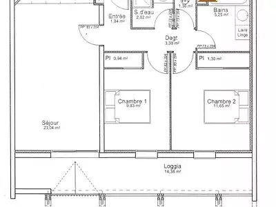 Appartement, 61,48 m²