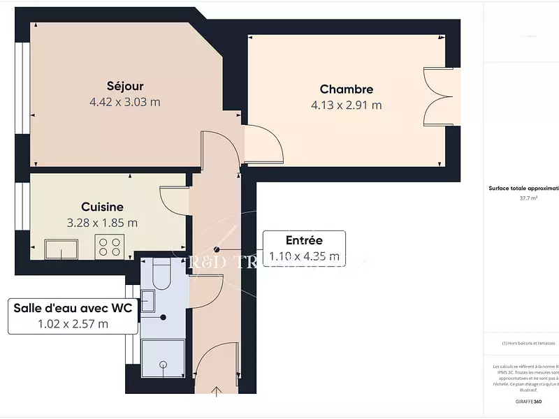 Appartement, 38,32 m²