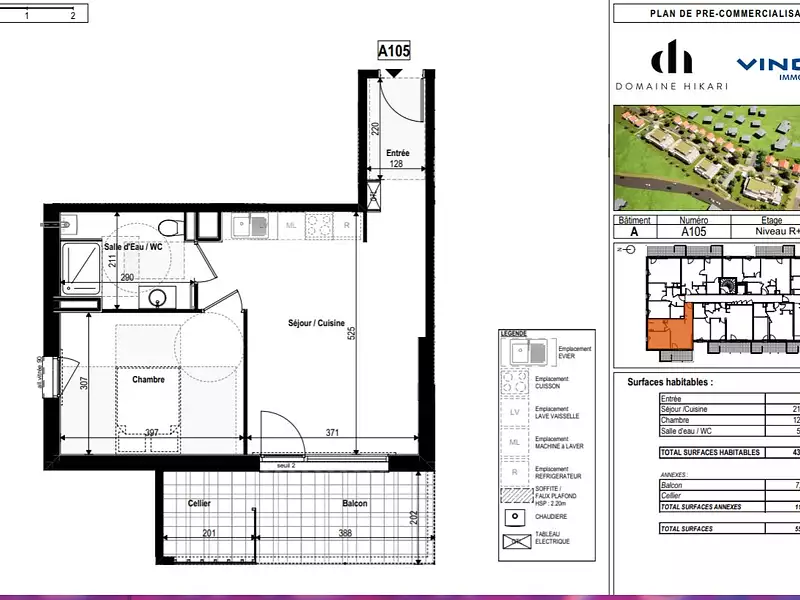 Appartement, 43,19 m²