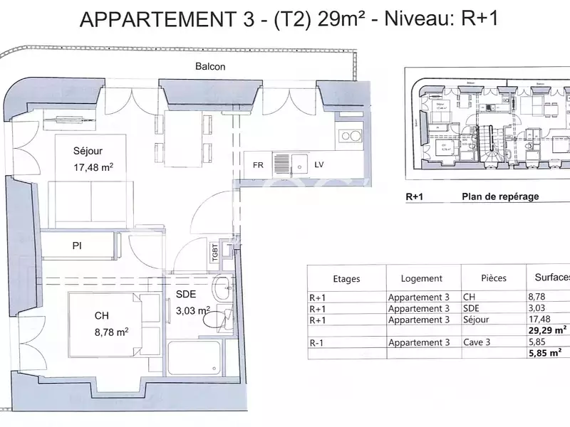 Appartement, 29 m²