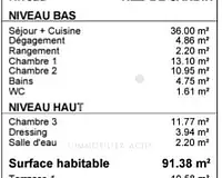Appartement, 91,38 m²