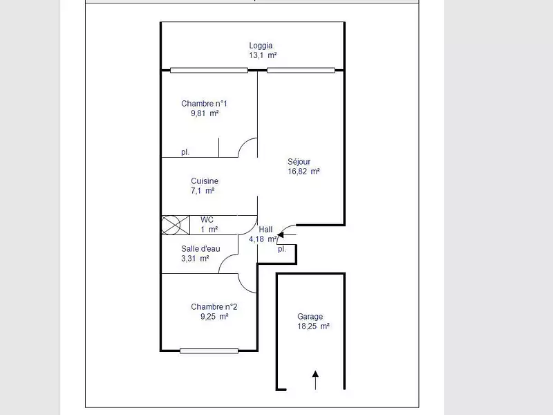 Appartement, 51 m²