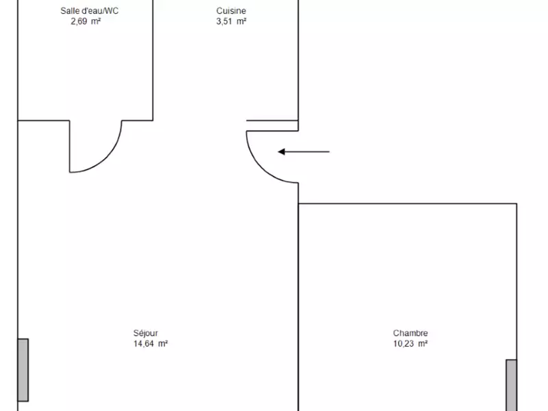 Appartement, 31 m²