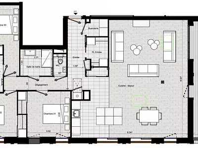 Appartement, 119,31 m²