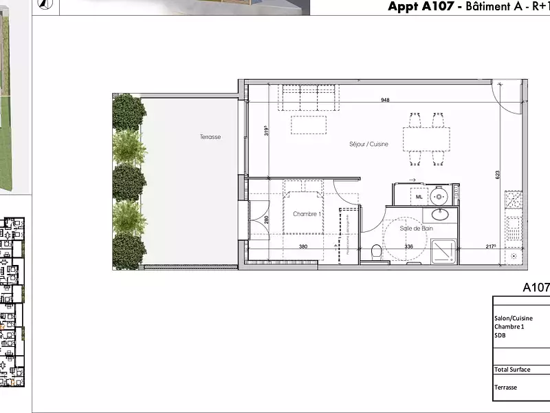 Appartement, 57,4 m²