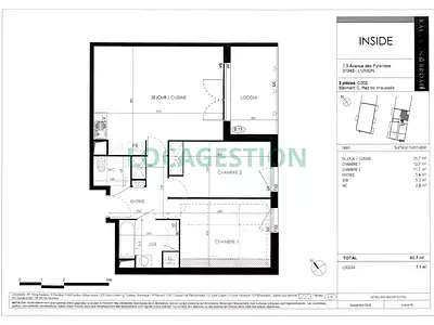 Appartement, 62,7 m²