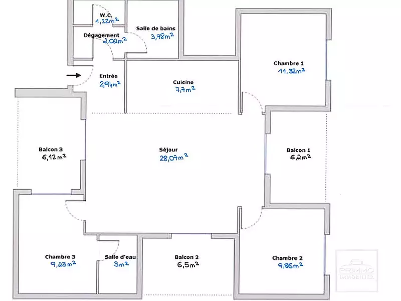 Appartement, 79,14 m²