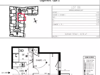 Appartement, 43,78 m²