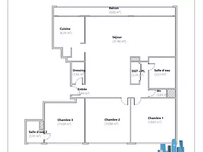 Appartement, 85 m²
