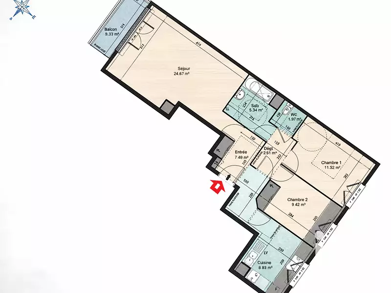 Appartement, 72 m²