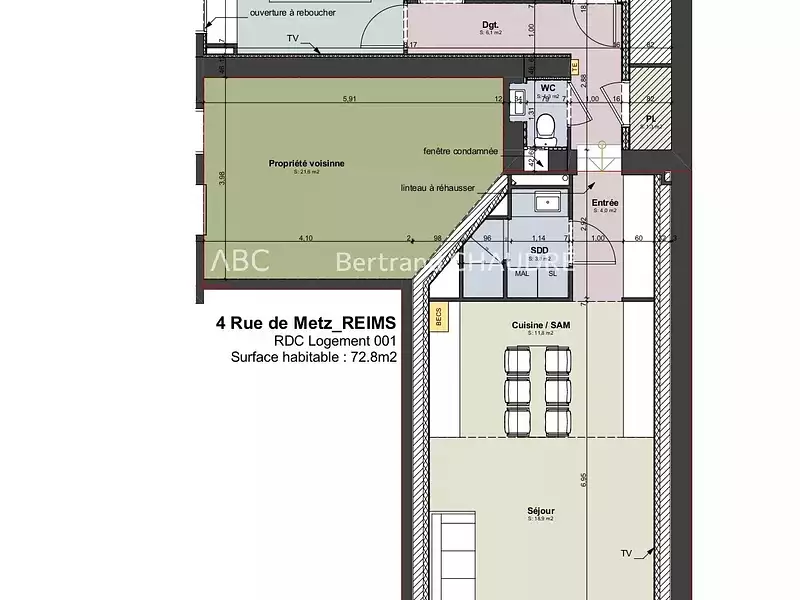 Appartement, 72,4 m²