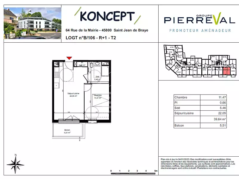 Appartement, 39,64 m²