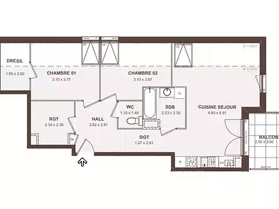 Appartement, 76,41 m²