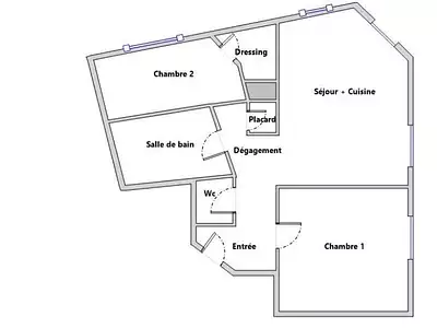 Appartement, 57,2 m²