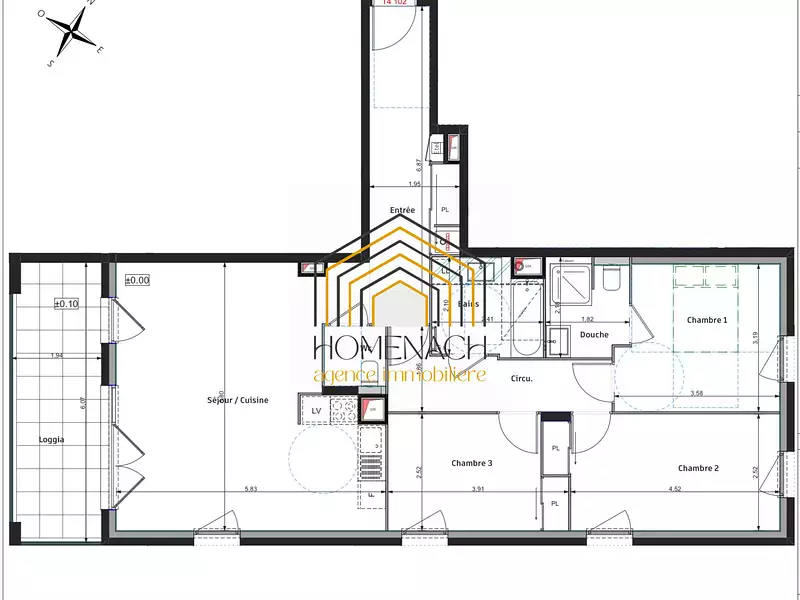 Appartement, 89,39 m²