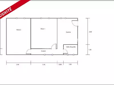 Appartement, 40 m²