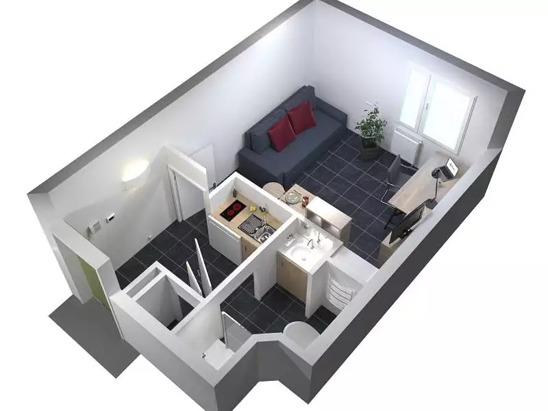 Appartement, 19 m²
