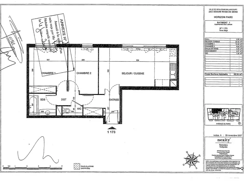 Appartement, 58,54 m²