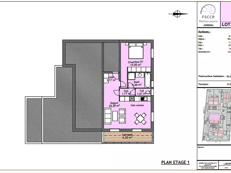 Appartement, 52,25 m²