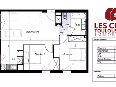 Appartement, 61 m²