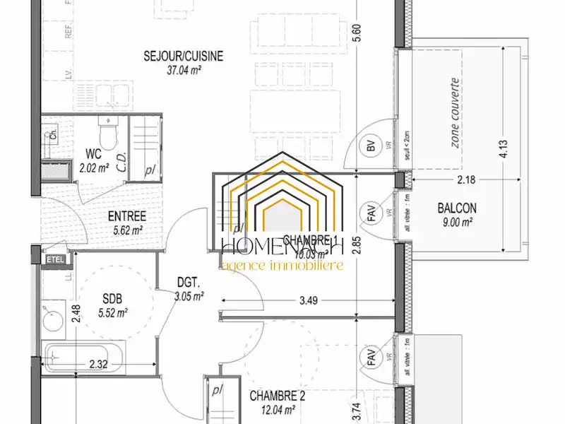 Appartement, 85,38 m²