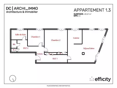 Appartement, 83 m²
