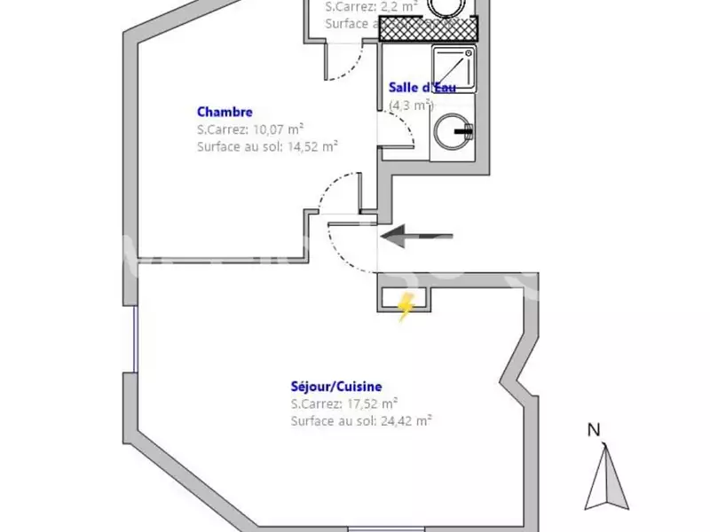 Appartement, 34,09 m²