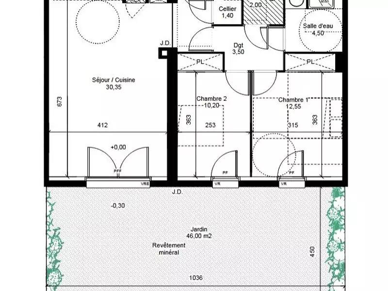 Appartement, 64,5 m²