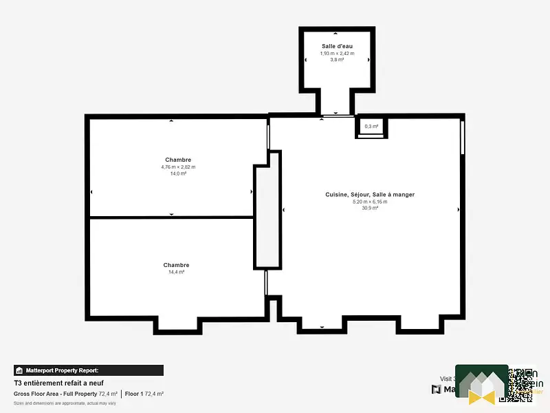 Appartement, 62,22 m²