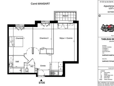 Appartement, 57 m²